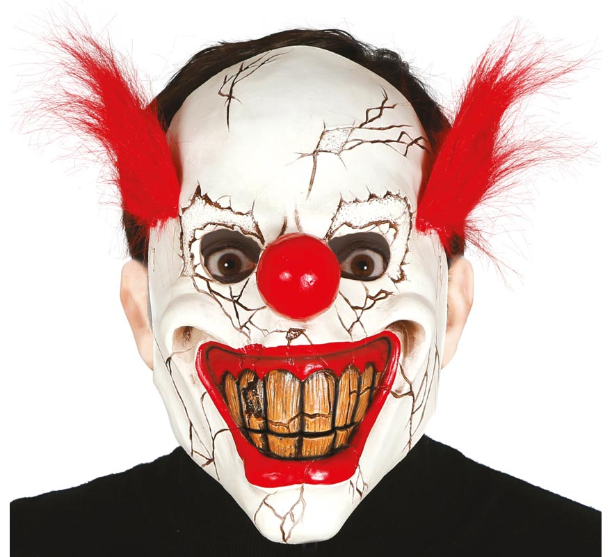 Horror clown mask with hair