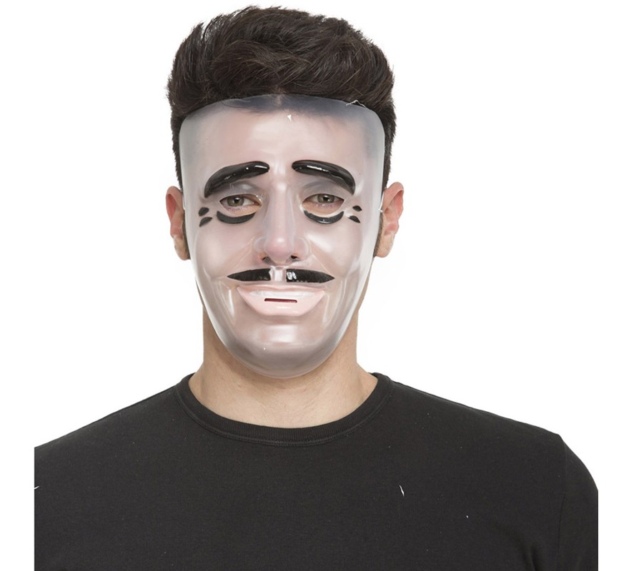 Transparent Mask Man with Mustache
