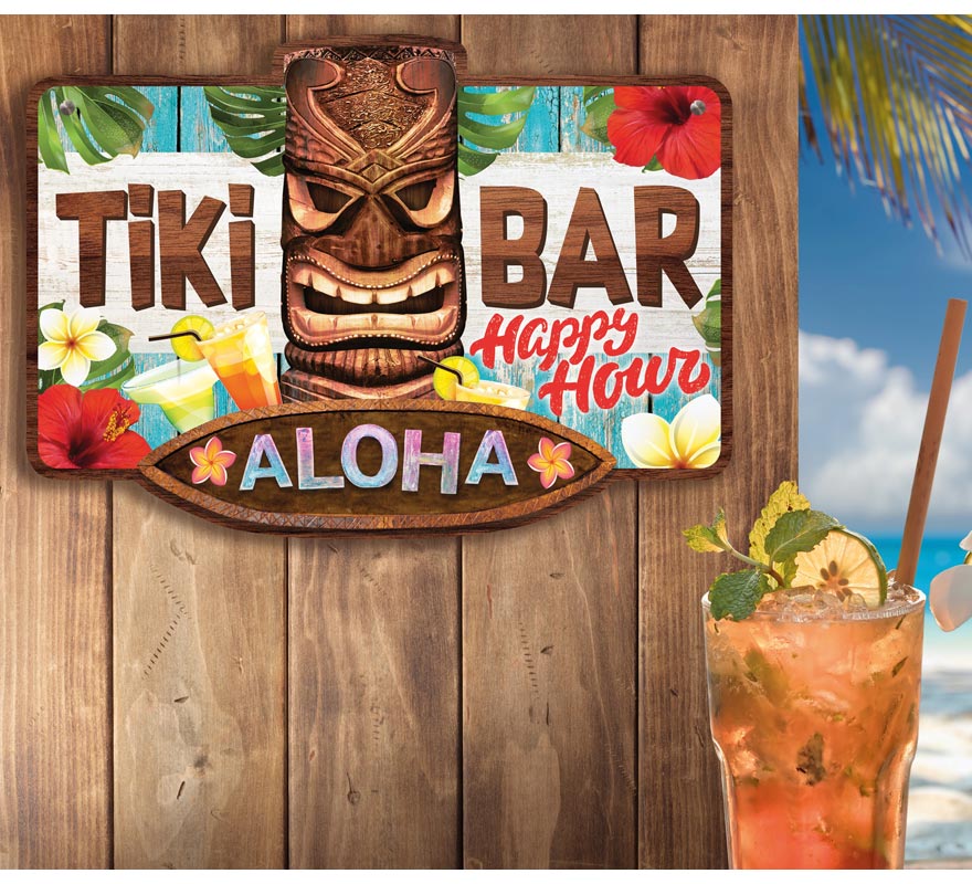 Pôster Tiki Bar Aloha 25x35 cm