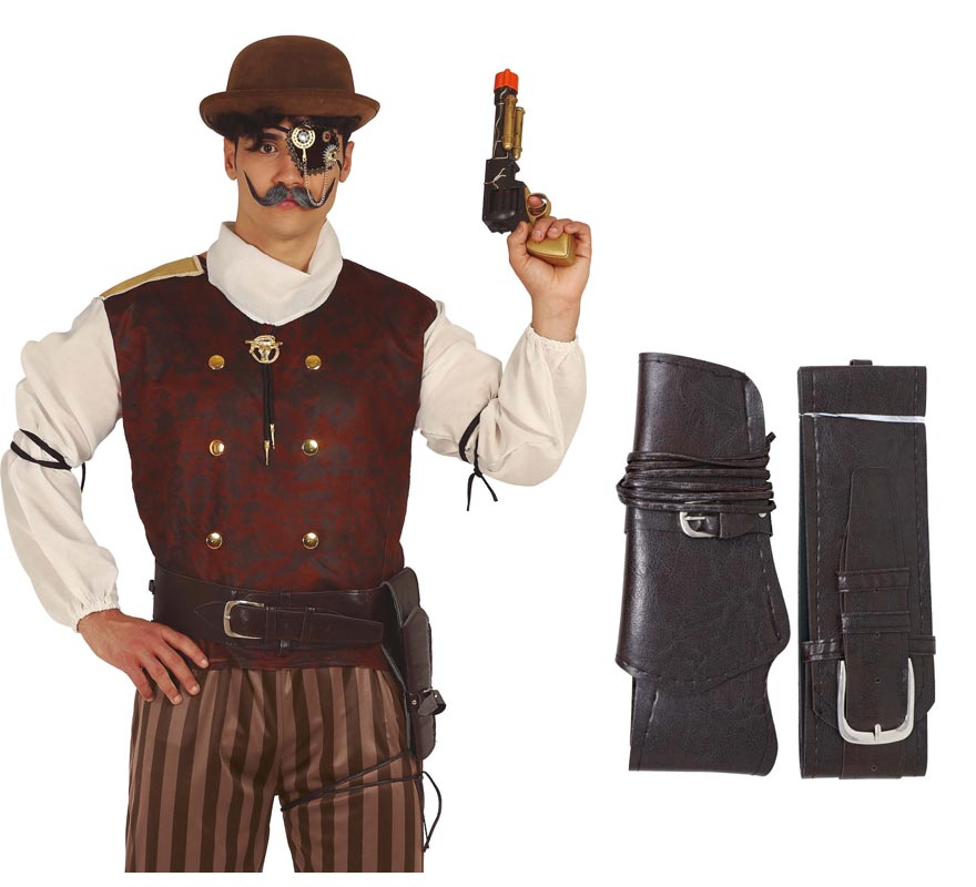 Brown imitation leather pencil case