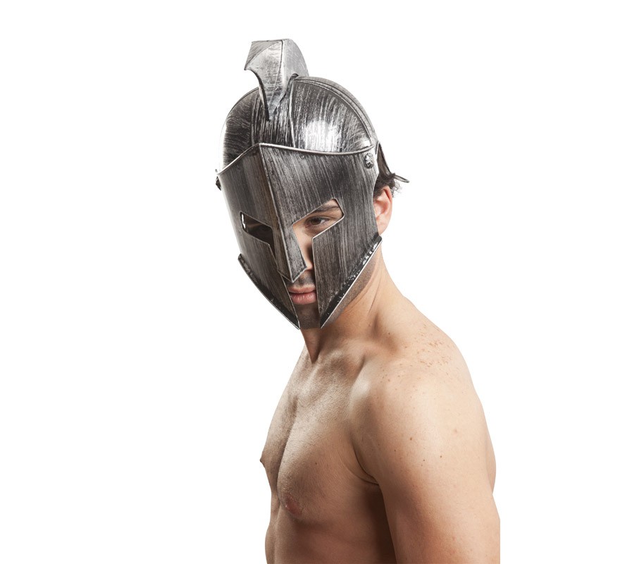 Capacete de Gladiador em Prata 58 cm