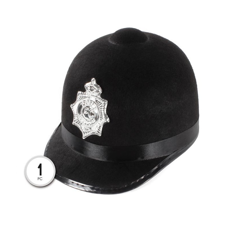 Capacete policial inglês preto adulto