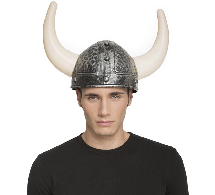 Viking helmet with silver horns