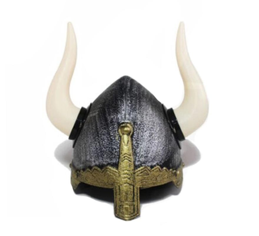 Aged Viking helmet with horns