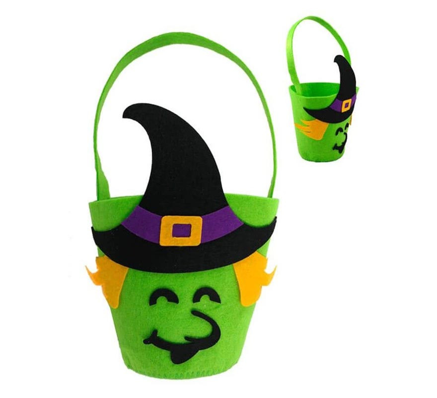 Cesta bruxa verde 33 cm