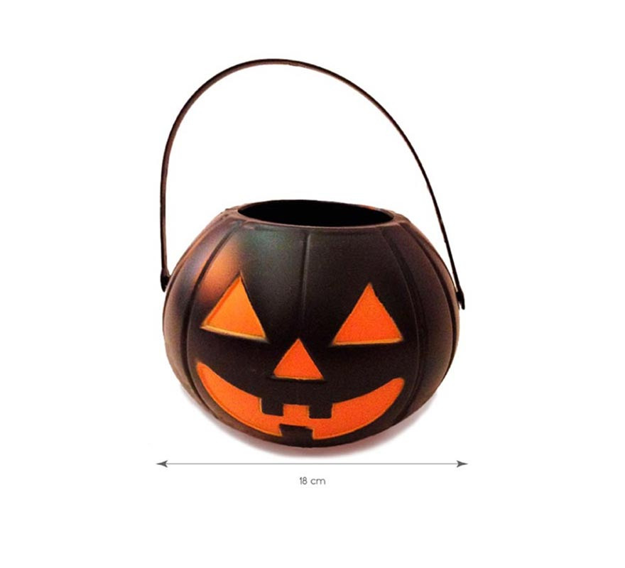 Black pumpkin basket without lid 18 cm