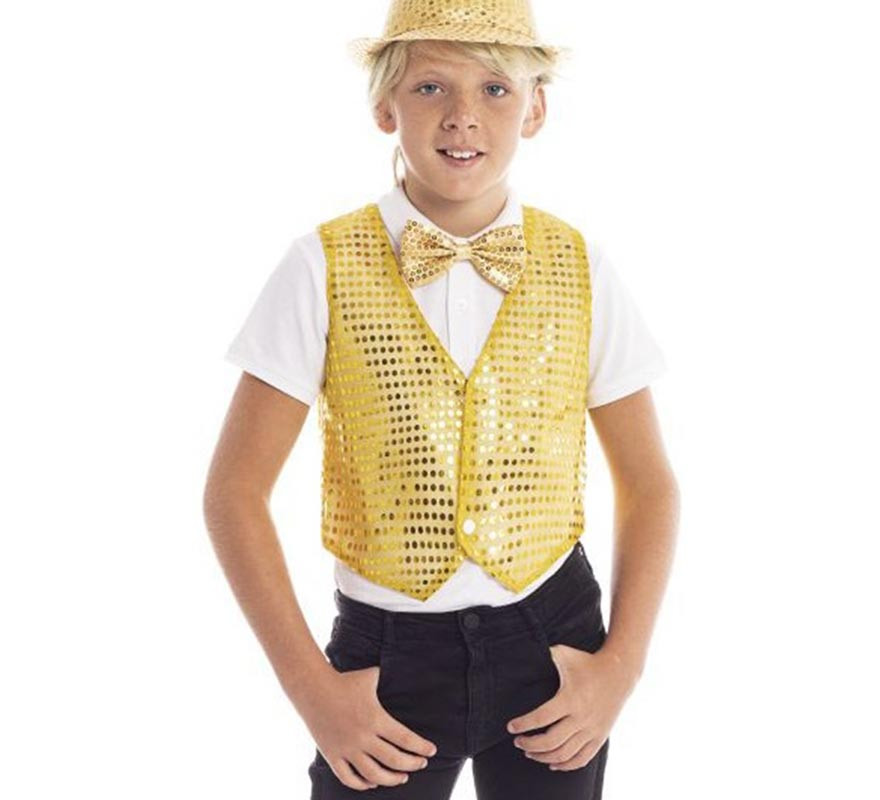 Children's golden sequin vest