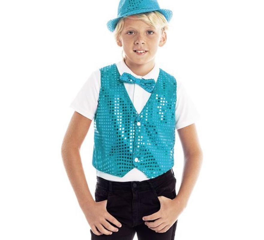 Children's Turquoise Sequin Vest