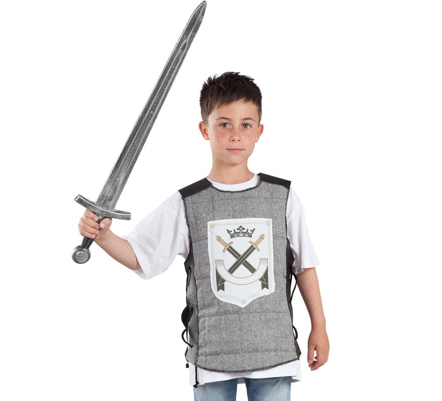 Colete Medieval Warrior cinza para crianças