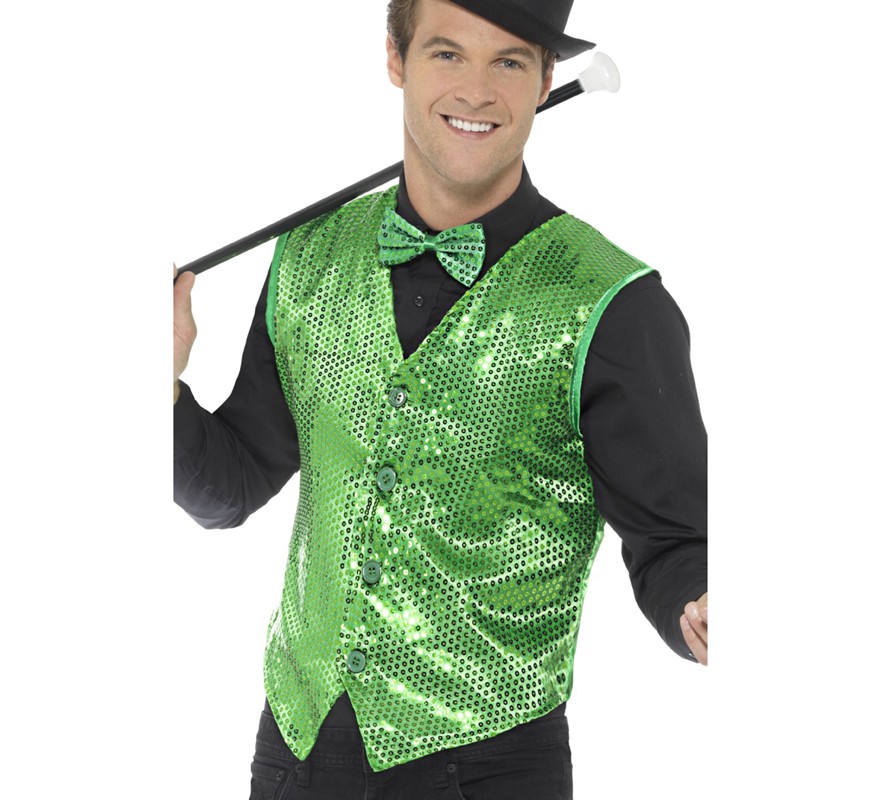 Green Vest with Sequins for men