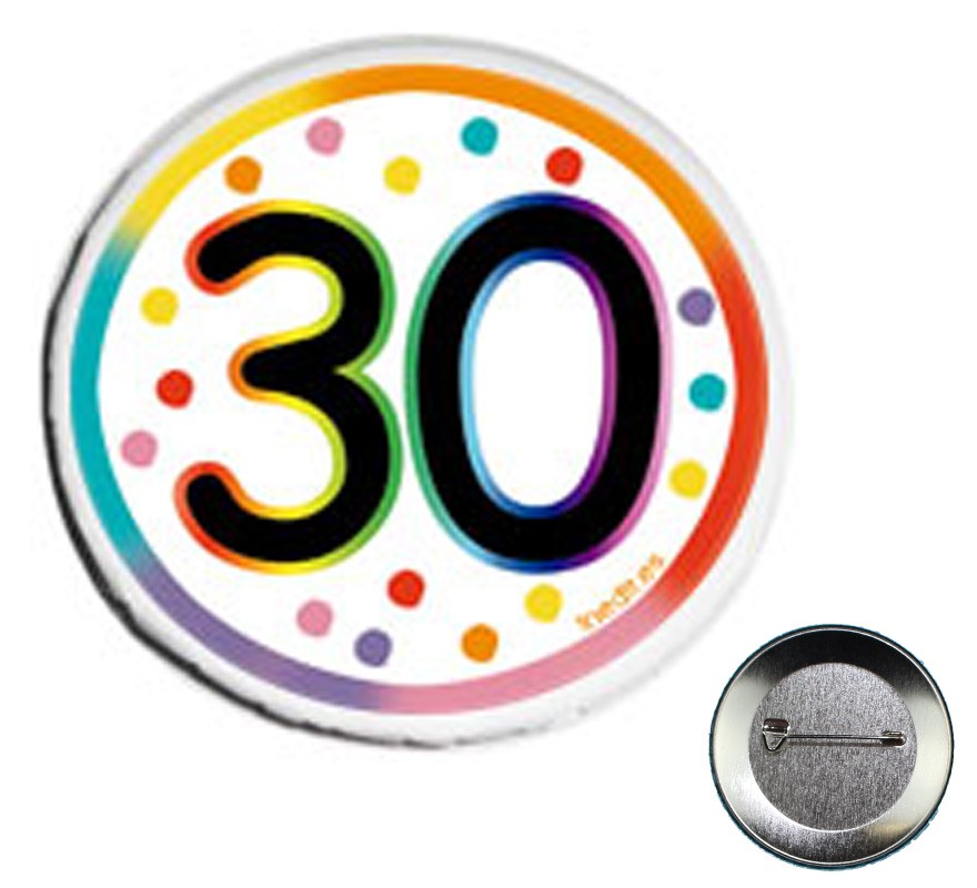 Happy 30 anos folha de 6 cm de diâmetro