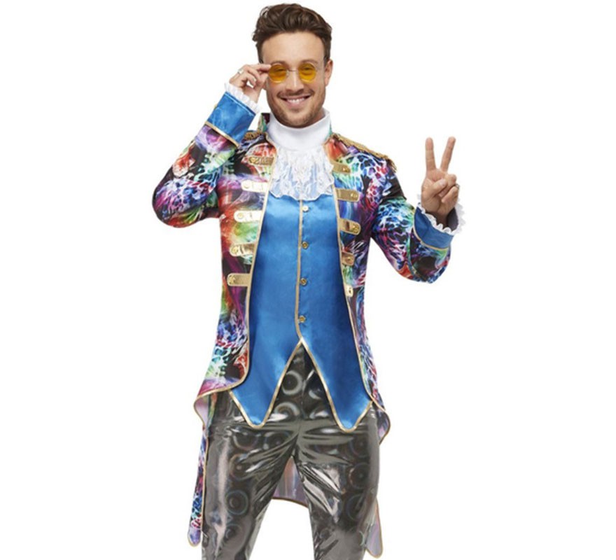 Multicolor 70s jacket with gold details for men