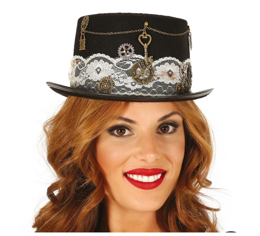 Black Steampunk Top Hat