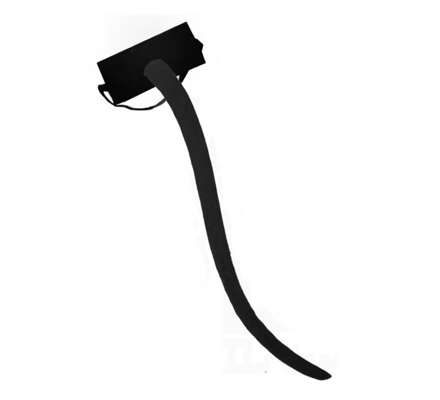 Cauda longa preta com fita de 75 cm