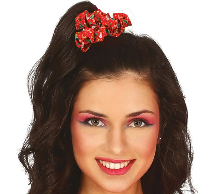 Elástico de Natal vermelho com figuras