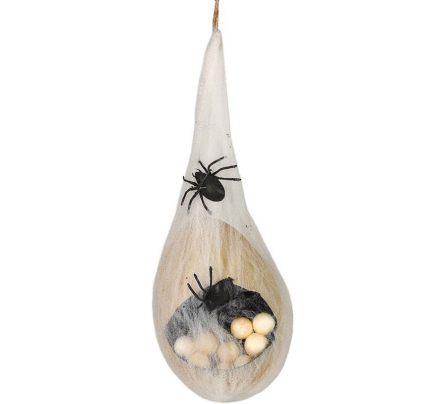 Pendant with Spider Eggs with Cobweb and Light of 40 cm
