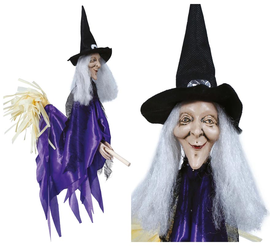 Witch with Broom Pendant 60 cm