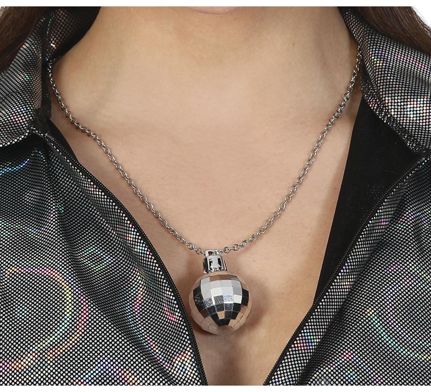 Colar de bola de discoteca dos anos 70