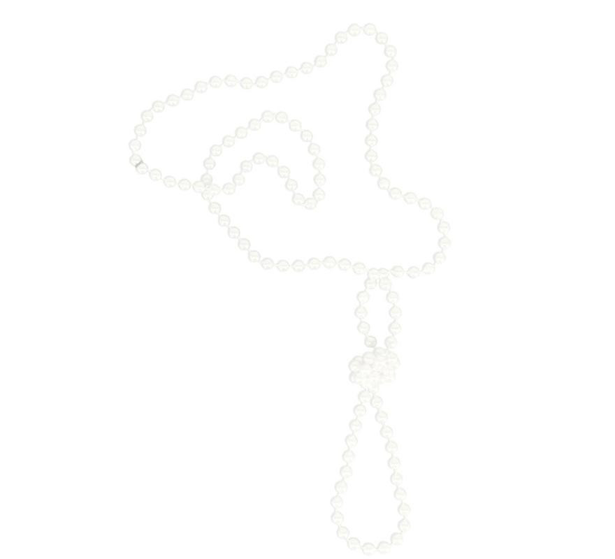 Colar de pérolas brancas de 65 cm