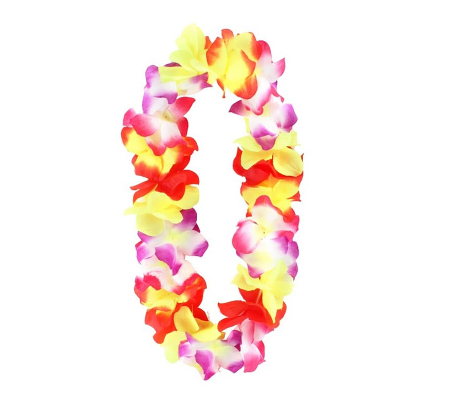 Colar Havaí médio amarelo e vermelho