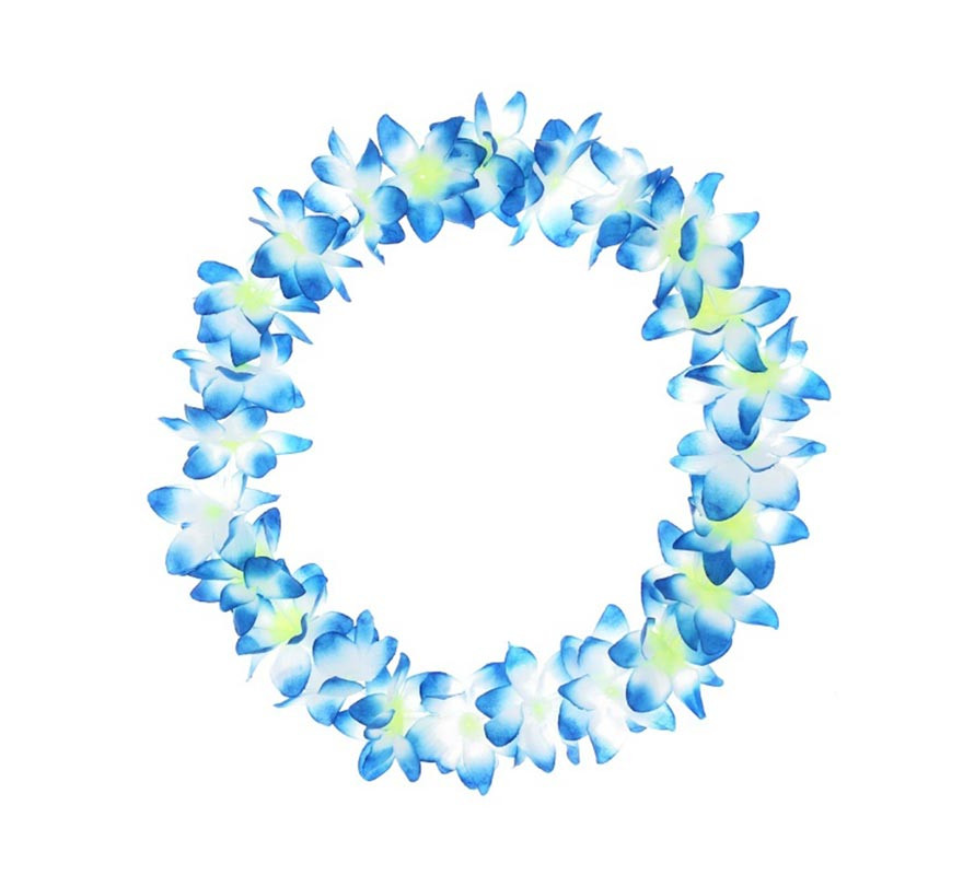 Medium blue Hawaii necklace of 46 cm