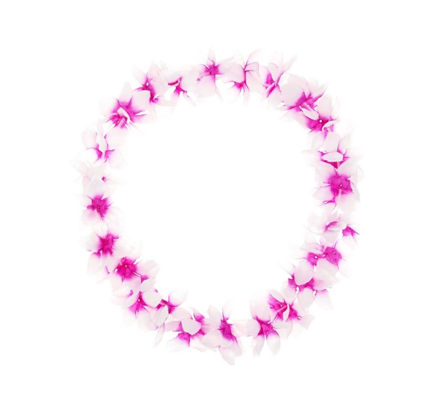 Colar Hawaii médio lilás e branco de 46 cm Colar Hawaii médio lilás e branco de 46 cm