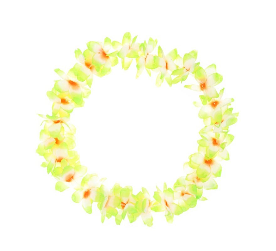 Colar Havaí verde médio de 46 cm