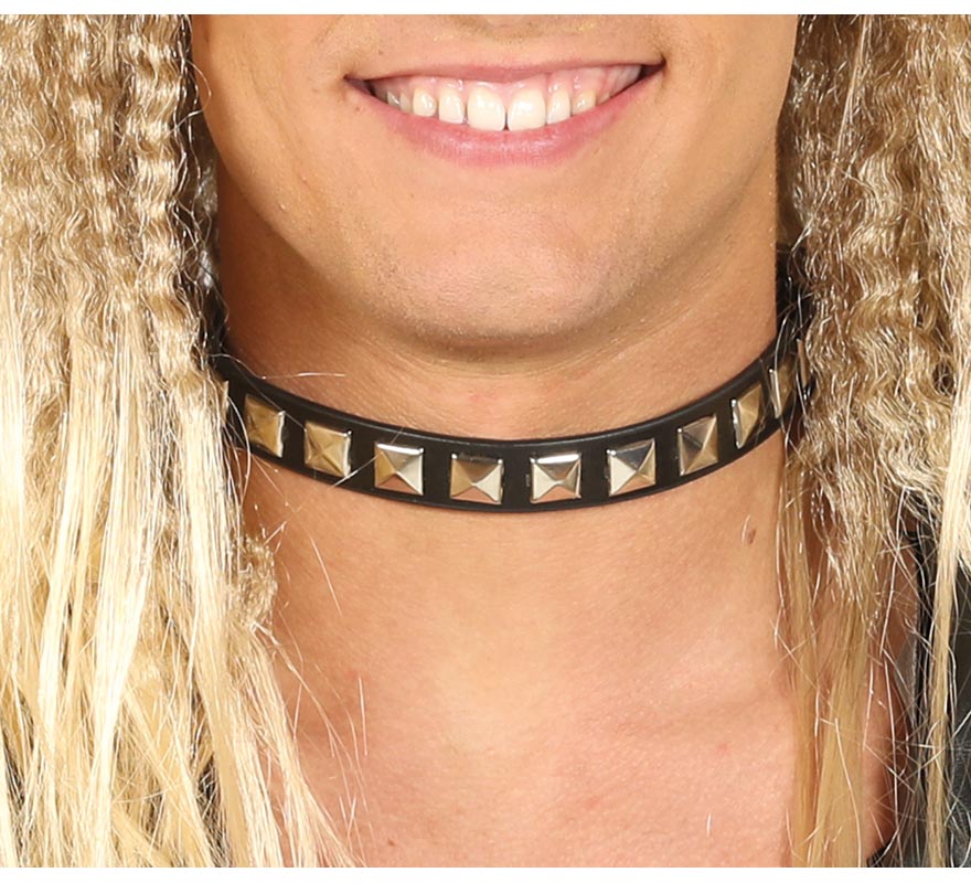 Colar Punk Preto e Dourado