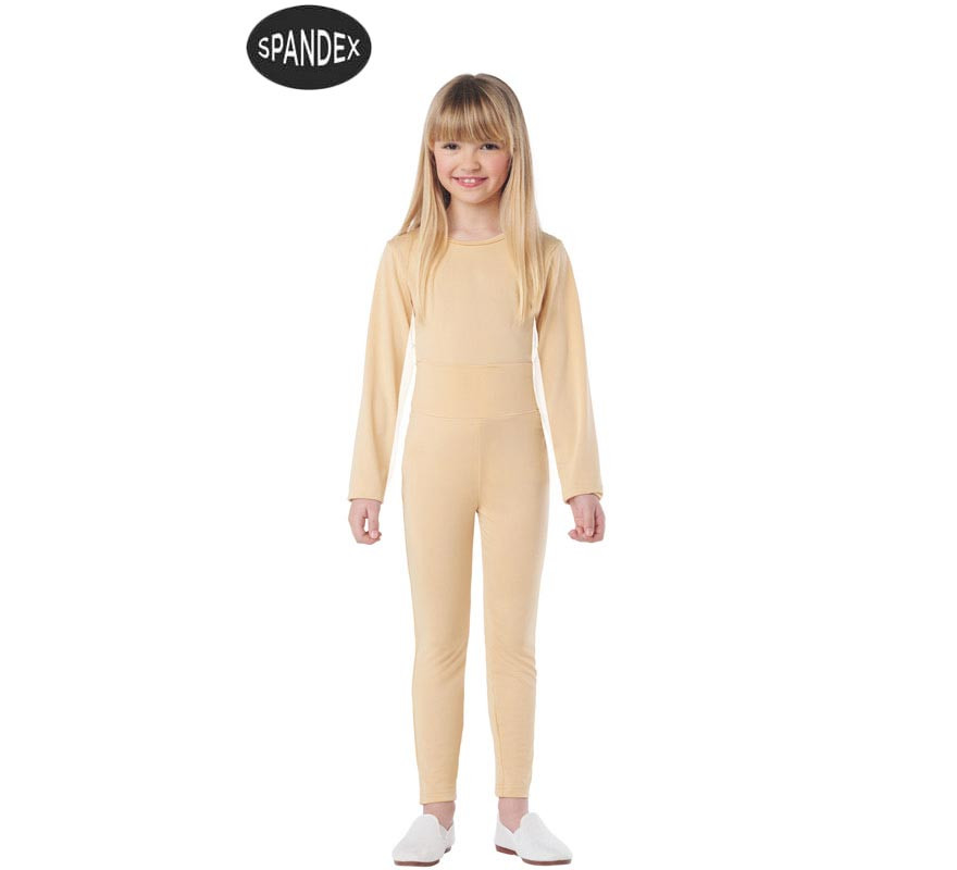 Beige 2-piece spandex swimsuit set for children