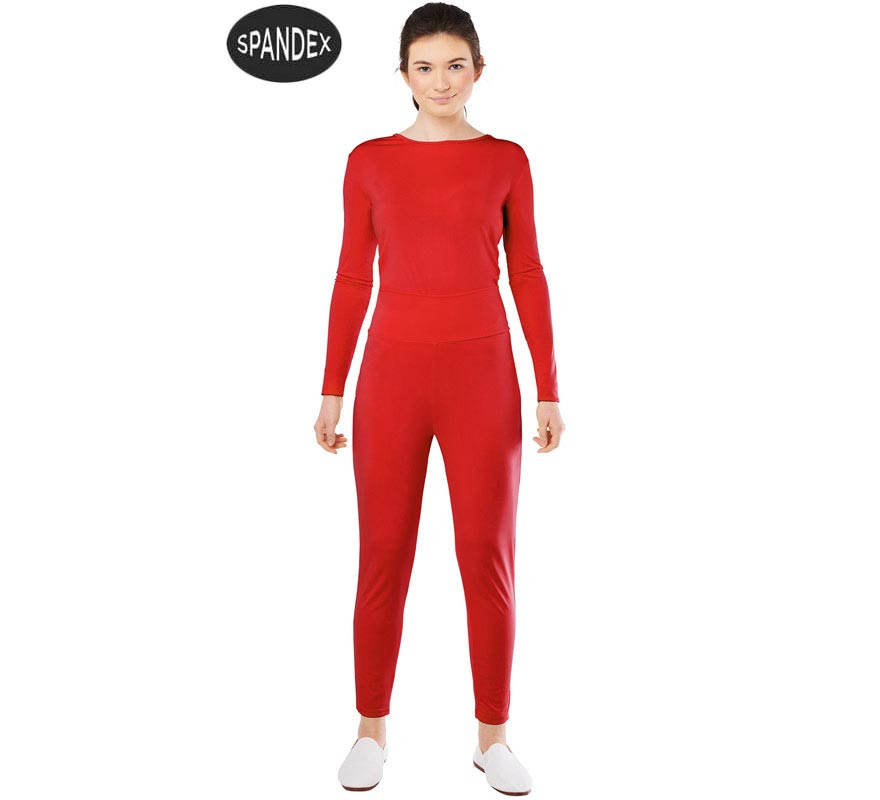 Conjunto de collant de elastano vermelho de 2 peças para mulheres Conjunto de collant de elastano vermelho de 2 peças para mulheres