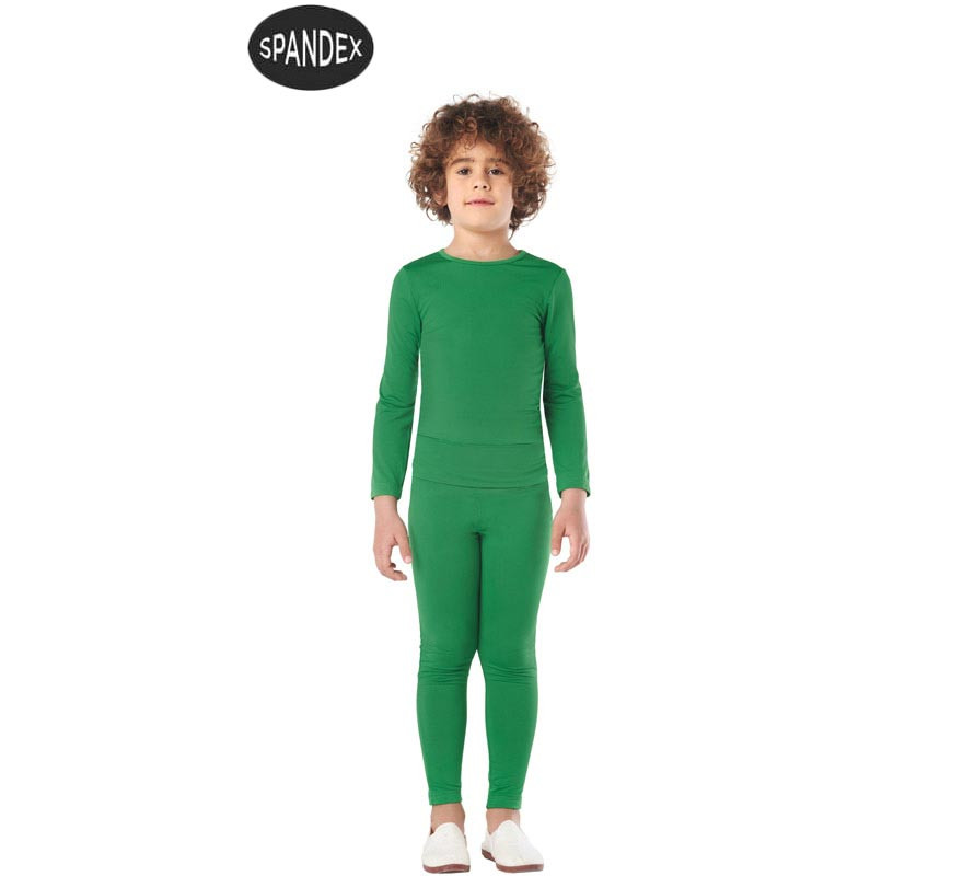 Conjunto de malha verde Spandex de 2 peças para crianças Conjunto de malha verde Spandex de 2 peças para crianças