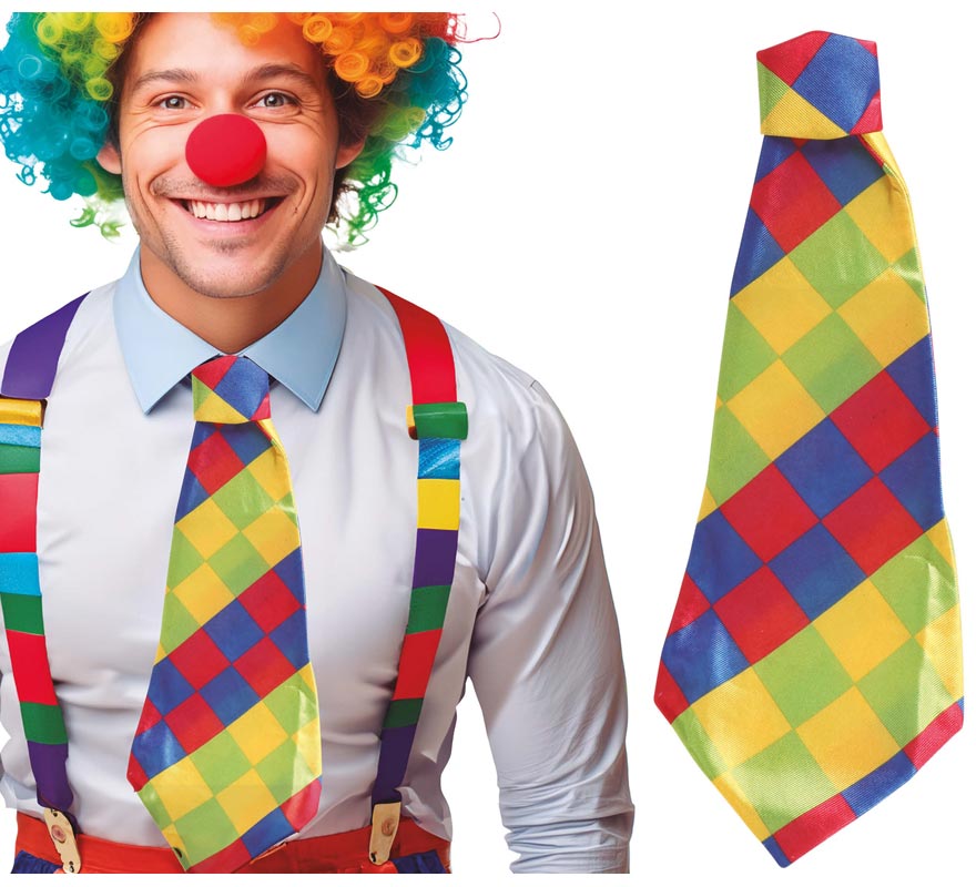 Checkered Clown Tie 55 cms. Checkered Clown Tie 55 cms.