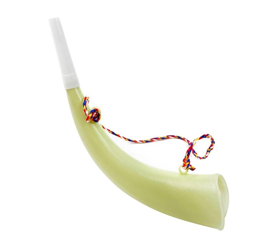 Corneta branca antiga com fita