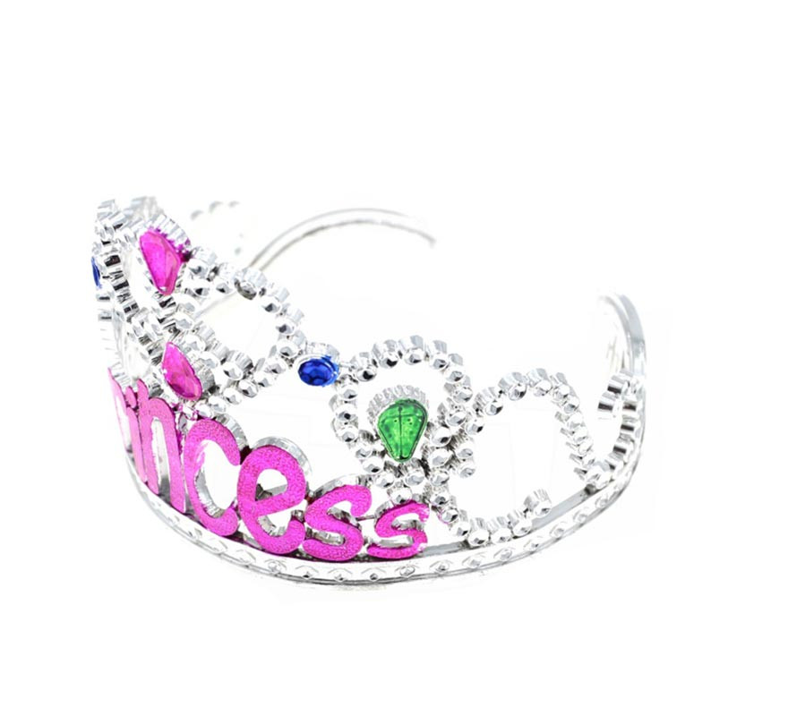 Silver princess crown with gems