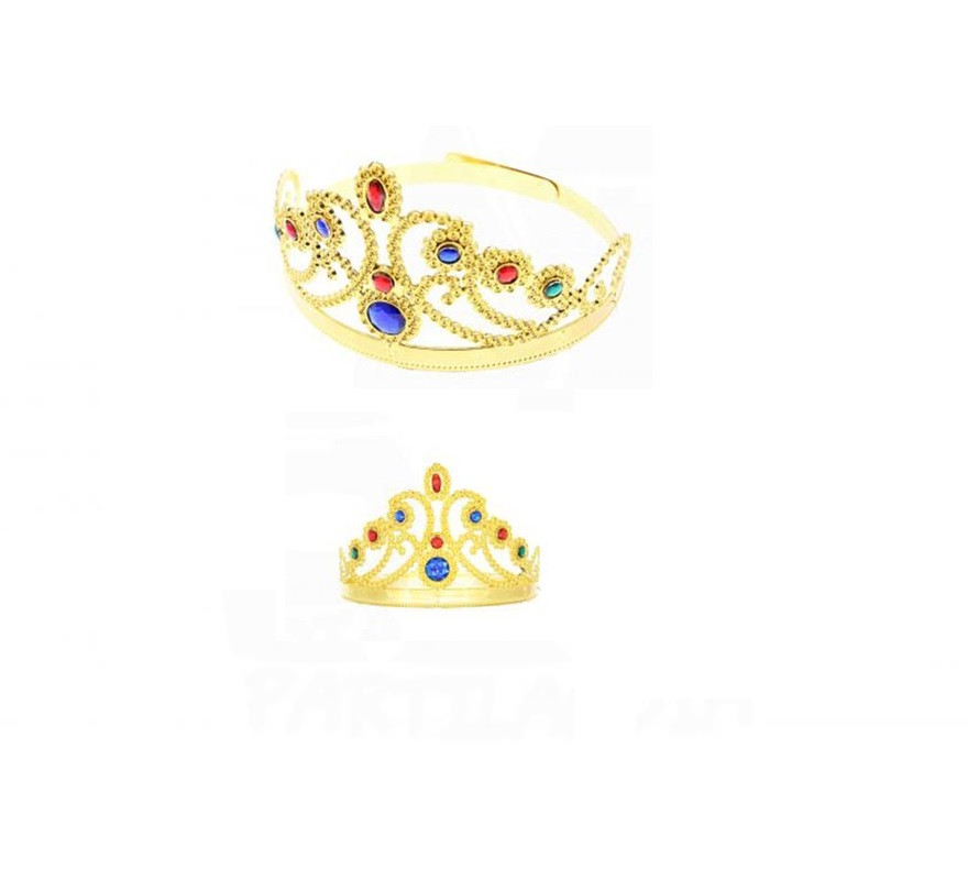 Golden Queen Crown with gems 63 cm