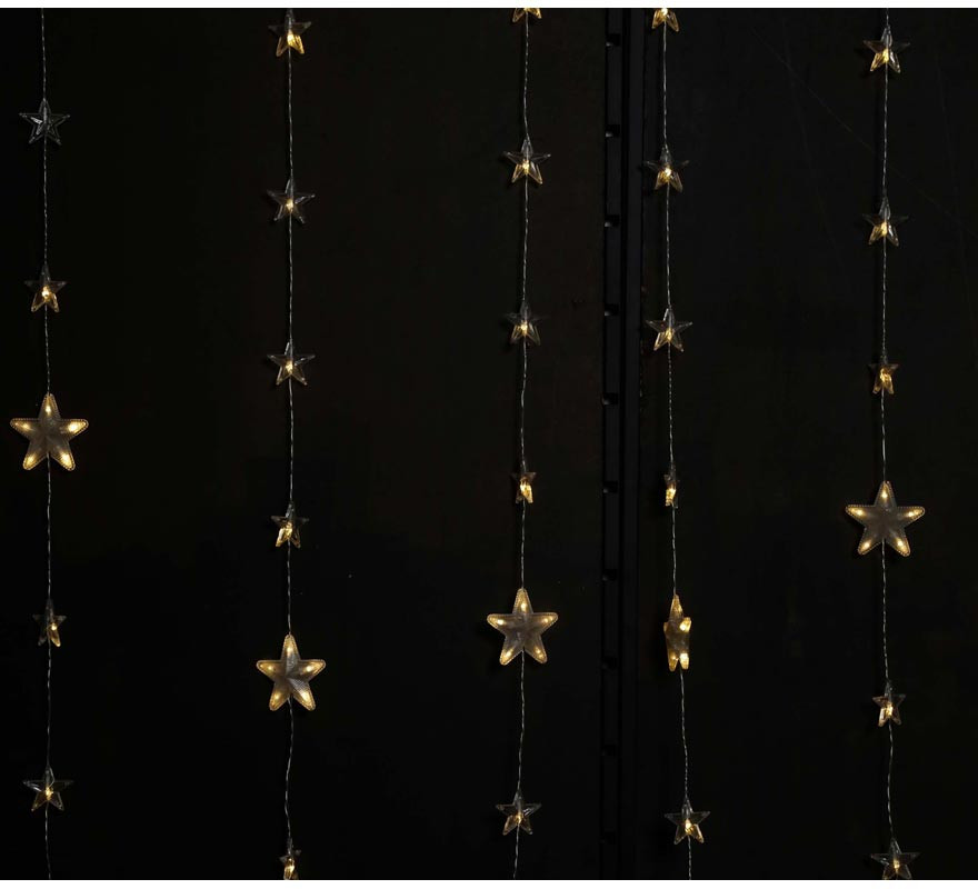 18 Warm Stars Curtain with 144 LEDs
