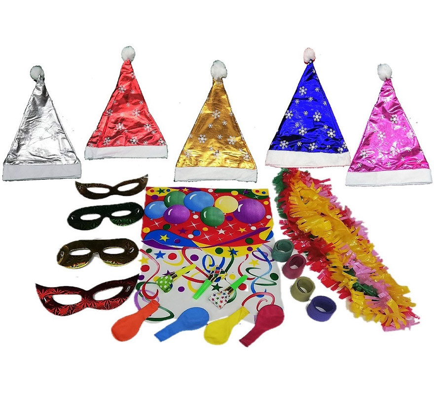 Cotilhão Pai Natal para o Natal ou véspera de Ano Novo num saco metálico. S