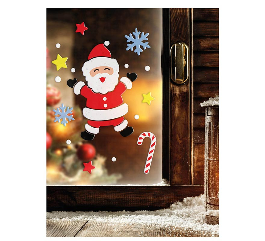 Decoração em Gel Papai Noel 20x25 cm