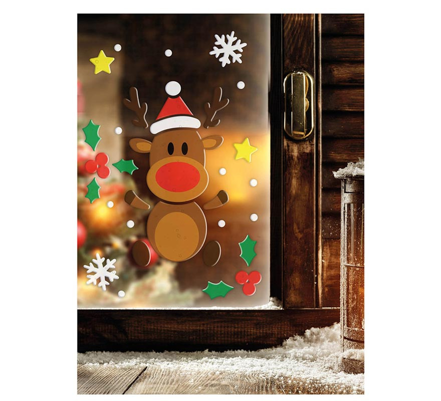 Decoração em gel de rena 20x25 cm