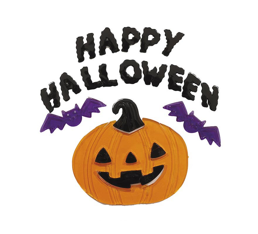 Decoração em gel de abóbora 'Feliz Halloween' 20x25 cm