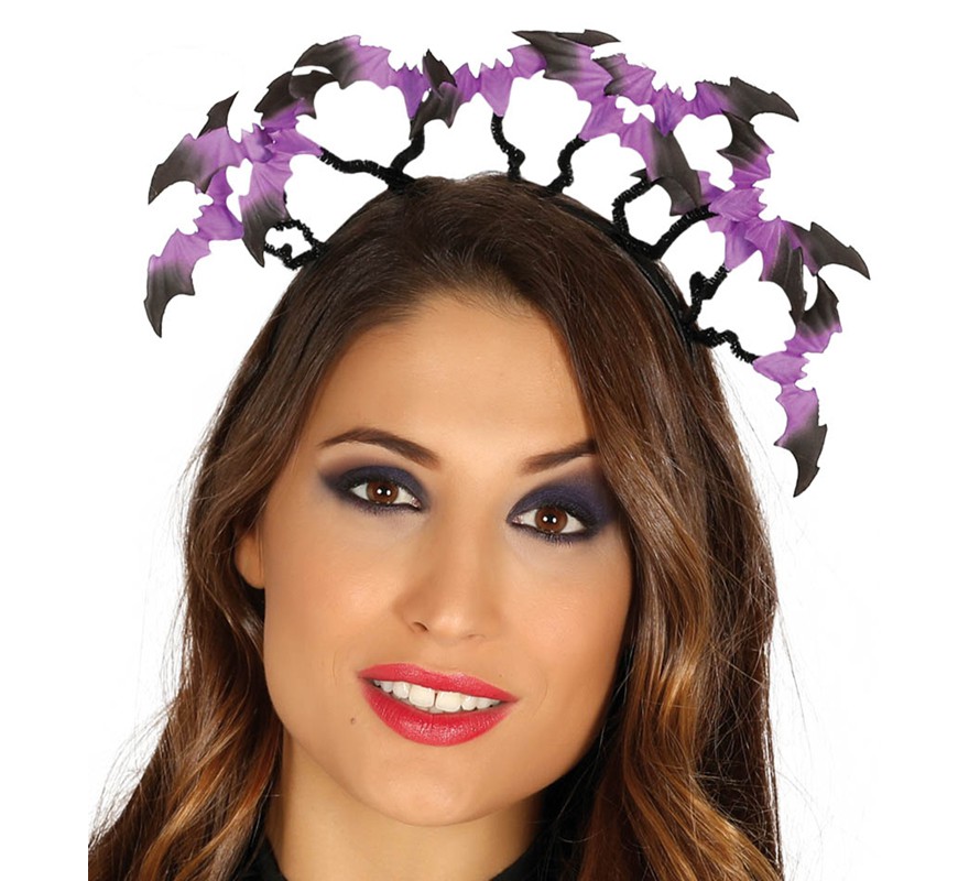 Headband with Lilac and Black Bats