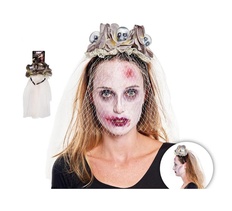 Corpse Bride Headband with Veil