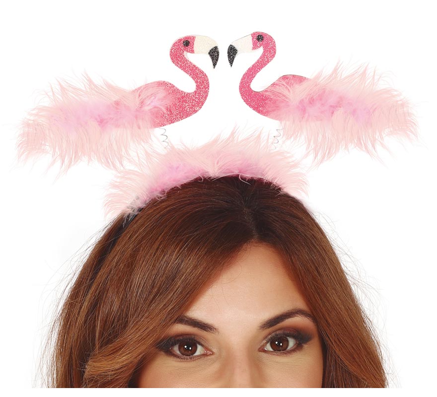 2 Headband do flamingo com penas 2 Headband do flamingo com penas
