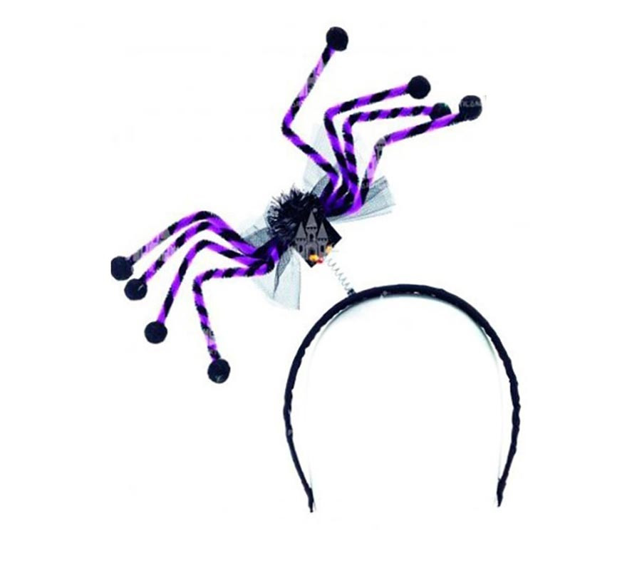 Tiara de aranha lilás e preta