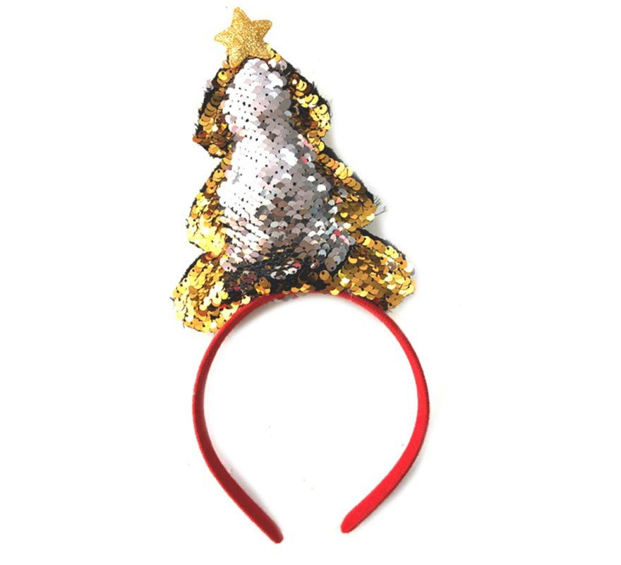 Tiara de árvore com lantejoulas reversíveis Tiara de árvore com lantejoulas reversíveis