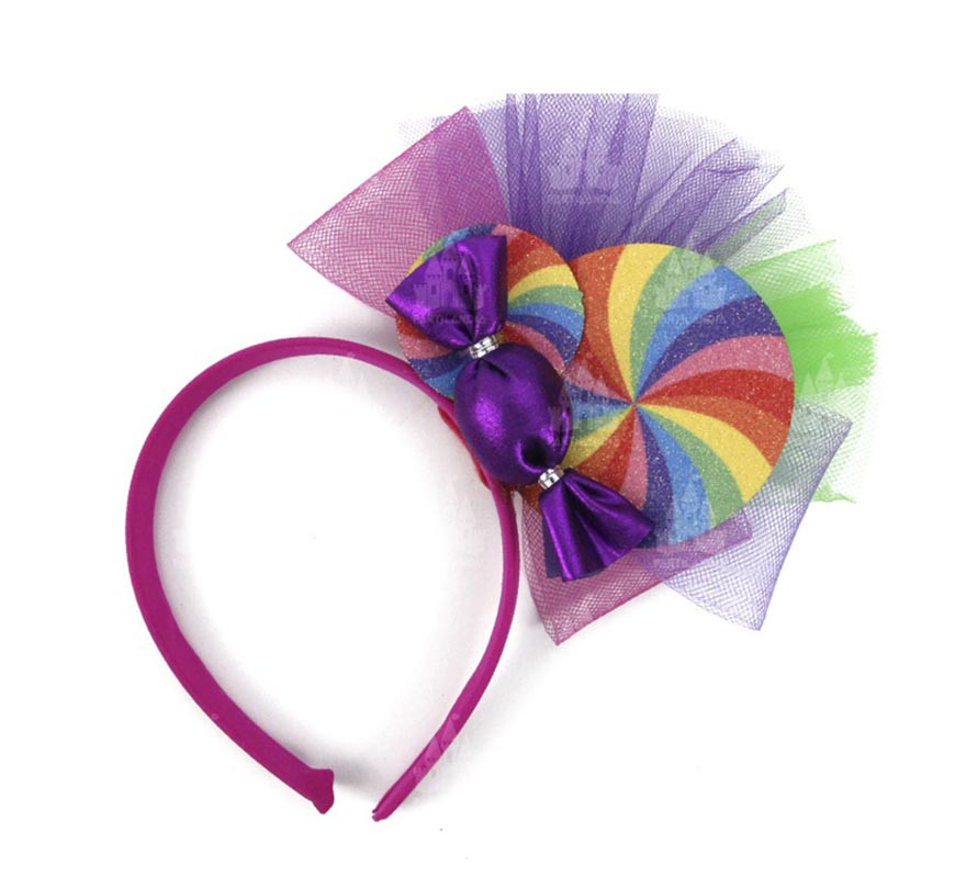 Tiara de doces multicolorida