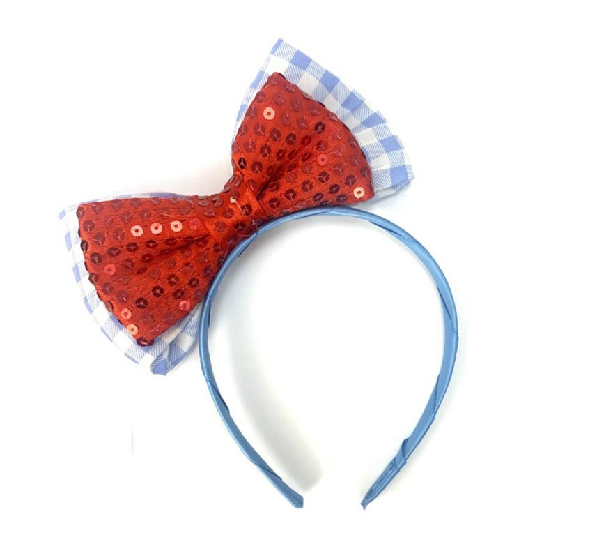 Kansas Girl Headband with Red Bow
