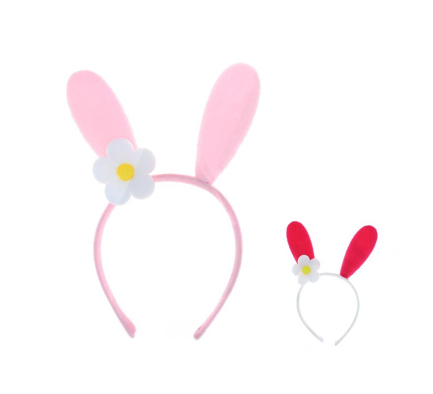 Tiara Coelho Flor Branca Cores Sortidas