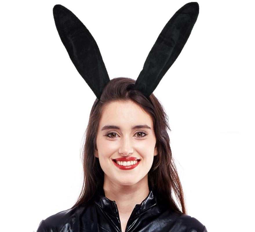Tiara de coelho preto com orelhas compridas Tiara de coelho preto com orelhas compridas