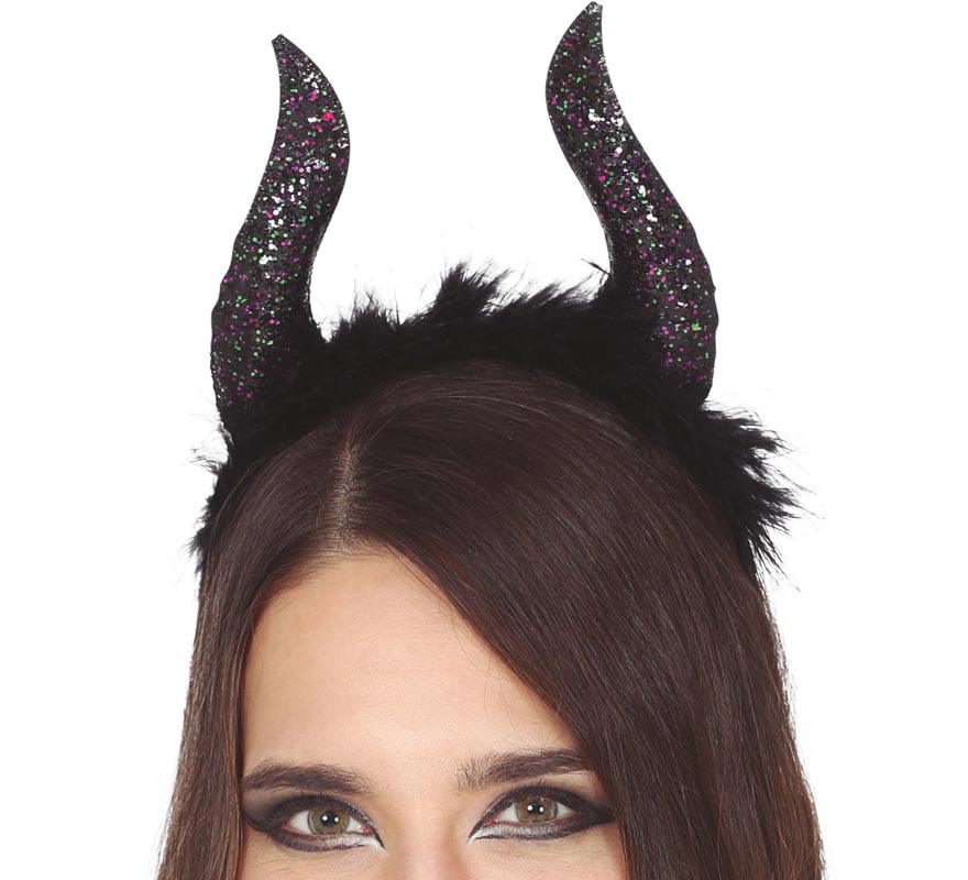 Glitter Black Horns Headband Glitter Black Horns Headband